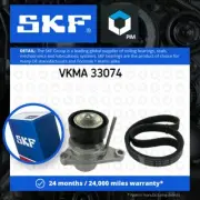 Drive Belt Kit fits PEUGEOT 1007 KM 1.4 2005 on Set SKF 1611281480 1611425280