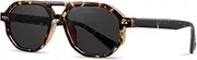 [TYUVIVO] Retro Double Bridges Polygon Women Luxury Sunglasses Fashion Gradient Uv400 Men Rivets
