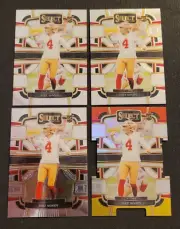 Jake Moody 7 Card Rookie Lot Optic Silver Prizm x2, Select Die-Cut 49'ers