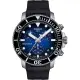 【TISSOT 天梭】水鬼 Seastar 1000 海洋之星300米潛水三眼計時錶-藍x黑/45mm(T1204171704100)