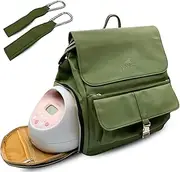 Vegan Leather Breast Pump Bag With Cooler and Stroller Hooks - Spectra Pump Bag with cooler - Compatible with Spectra S1 S2 - Spectra Pumping Bag for Work - Wearable breast pump bag Pumping Backpack,