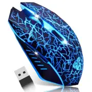 C10 Wireless Gaming Mouse Rechargeable Silent Optical Mice 7 Colors LED Light...