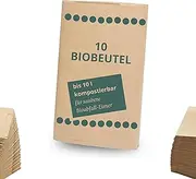 Organic Paper Bin Liners | Compostable | 10 Litres | Pack of 50 | Biodegradable | Wet Proof | Tear-Resistant | Organic Bin | Waste | Bucket | Gift Bag
