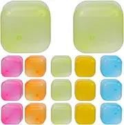Reusable Ice Cube for Drinks, 24pcs Square Colorful Plastic Ice Cubes Molds Refreezable Plastic Ice Cubes Without Diluting for Coffee, Whiskey, Cocktails