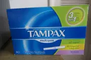 Tampax Multipax Tampons Mixed Light, Regular, and Super 80 Count New in Box