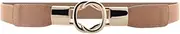 [VOCHIC] Women Metal Fashion Skinny Leather Belt Gold Elastic Buckle belt solid color