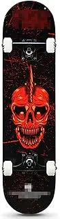 Sports Adult Skateboard, (Belligerent Warrior Pattern) Double Cocked Four-Wheel 31-inch AAA Maple Road Skateboard Suitable for Young Adults