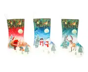 C233 3PCS Christmas Snowman Elk Socks Pendant Christmas Decorations Large Gift Bag Fireplace Pendant