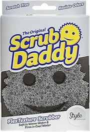 [Scrub Daddy] Grey Multipurpose Cleaning Sponge - Soft in Warm Water, Firm in Cold Water - Scratch Free on Multiple Surfaces - 1 Count