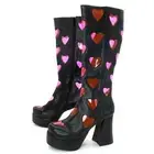 RETRO KIND OF LOVE Size: 11 Clear Pink Hearted Go-Go Boots (Fast ship)