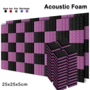 12/24Pcs Studio Acoustic Soundproof Foam Sound Absorption Panel Insulation Tile