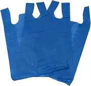 1000 x Blue Plastic Polythene Vest Style Reusable Carrier Bags - Size 11 x 17 x 21" Shopping Gift Boutique Supermarket Cash N Carry Market Stall Eco Friendly - 100% Recyclable., Blue, M