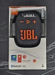 New JBL Wind 3 Portable Waterproof Bluetooth Handlebar Speaker & USB ChargingCbl