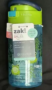 NEW Zak Leak Proof BPA Free Bottle Anti Microbial 18 Oz Built In Handle & Straw