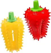 YARNOW 2Pcs Chili Pepper Shaped Dog Food Puzzle Interactive Sniffing Ball for Dogs Engaging Self Entertainment for Pet Teeth Cleaning Durable and Design
