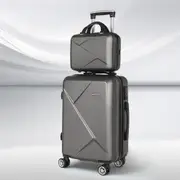 12" 20" Wanderlite 2pc Luggage Trolley Travel Suitcase Storage Carry On TSA Lock Dark Grey