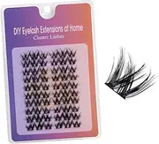 TORMEN Sectional Self Adhesive Eyelashes 100 Pcs No Glue Needed Pre Glued Lash Clusters Natural Wispy Press On Individual Lashes Reusable DIY Eyelash Extensions (Big Steamed rolls)