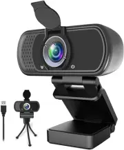 Webcam HD 1080p ,Live Streaming Web with Stereo Microphone, PC Desktop or Lap...