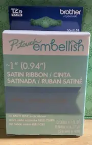 Brother TZe-R251 Tape P-touch Embellish 1 In. Satin Ribbon Light Blue Crafts DIY