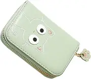 [BESTYASH] Cute Kitten Card Holder Wallet Small Coin Purse Card Holder for Women Zipper Wallet Mini Money Pouch
