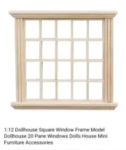 1:12 Dollhouse Square Window Frame Model Dollhouse 20 Pane Windows Dolls...