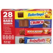 , CRUNCH, Baby Ruth and 100 Grand, Bulk 28 Pack, Assorted Full Size Chocolate...