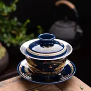 150ml Boutique Porcelain Kung Fu Tea Set Gaiwan Jingdezhen Pure Silver Bowl