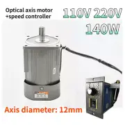 AC Motor Optical Axis Deceleration Geared 140W 220V 110V With Speed Controller