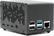 KKSB Raspberry Pi 4 Aluminum Case | Black Anodized Finish | Space for KKSB Cooli