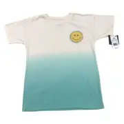 Grayson Threads Kids Boys Size M 8 Smiley Face Dip Dye T-Shirt Teal Blue Beige