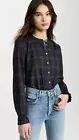 Faherty L115912 Womens Aspen Black Plaid Harper Plaid Button-Up Top Size M