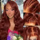 Reddish Brown Lace Front Wigs Human Hair 13x6 Body Wave Lace Front Wig 180% D...