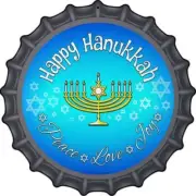 Happy Hanukkah Novelty Metal 12" Bottle Cap Aluminum Sign