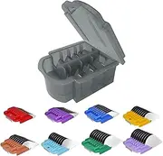 Animal Stainless Steel Attachment 8 Colors Guide Comb Set from 1/8 Inch to 1 Inch(3-25mm),Compatible with Andis, Oster A5, Wahl KM10 Series Clipper Detachable Blade(Only fit for 15# 10# 30# blade)