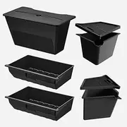 3W 2023 2024 Tesla Model Y Accessories, 8Pcs Under Seat Storage Box 8Pcs Rear Trunk Organizer Side Storage Box with Lids Rear Center Console Storage Bin TPE Waterproof Odorless Protector Packets