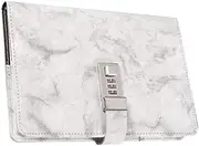 TEHAUX Marble Pattern Personal Locked Diary Notebook with Combination Lock for Secure Scheduling and Planning Portable Stylish Design for Easy Organization and present Giving