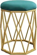 Dressing Table Makeup Stool Creative Round Stool Living Room Bedroom Metal Iron Art Decorative Stool Dining Stool Shoe Changing Stool,E