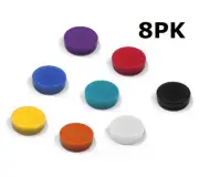 8X MIX COLOURED Neo Disc D12X6mm Push Pin Magnets Fridge Whiteboard Memo Board