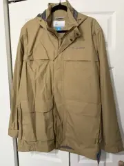 Columbia Mens Rain Jacket, Color Crouton, Size Medium