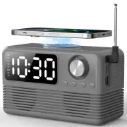 15W Fast Wireless Charger with Bluetooth Speaker and Alarm Clock Radio,4 in1 ...