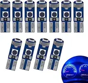 10 PCS T5 LED Bulb, Car LED Instrument Lights, 3030 3SMD LED, for Auto Car Instrument Panel Indicator Lights Lamp (Blue)
