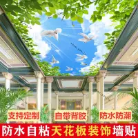 在飛比找蝦皮購物優惠-【可批發】天花板防水墻貼自粘壁紙天空白云裝飾3d立體墻紙客廳