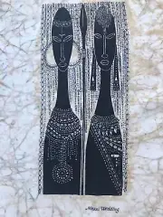 Masai Wedding Couple Batik Fabrik Picture Black And Tan Color