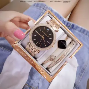 Michael kors/mk正品代購鑲鑽滿天星手環手鐲手錶三件套套裝mk3402 mk5585