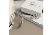 Boxed Solid 925 Sterling Silver Urban Edge Bangle and Earring Set