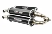 Trinity Black Stage 5 Dual Slip On Exhaust Pipe Polaris RZR XP Turbo