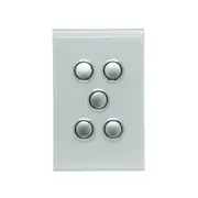 Clipsal Switch 5 Push button Led Saturn 4000 Series Including Saturn Horizon - 4065PBL-OM