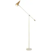 Jibara Modern Standing Floor Lamp Light Foot Switch Metal Beige Brass Satin