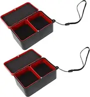 2pcs Fishing Red Worm Box Worm Containers Fishing Lures Kit Bait Storage Cases Soft Bait Organizer Portable Tackle Boxes Plastic Orange