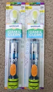 (2) Spinbrush Clear & Clean Battery Powered Toothbrushes